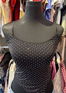 Sparkly Black Camisole bodysuit