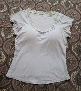 Lavender lace padded top