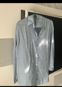 Light Blue linen  Button-Down Shirt