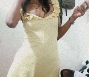 Cute Yellow Ruffle Dress
