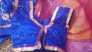 Royal Blue Lehenga Choli with Gold Embroidery