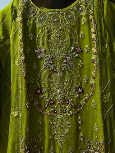 Embellished Lime Green Kurta