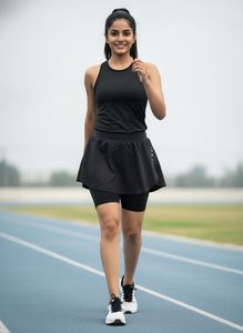 Black Athletic Short with Built-in Shorts