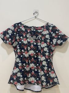 Chic Floral Peplum Top