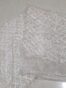 Sparkly White Ethnic Blouse Fabric