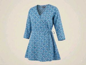blue wrap style short kurti