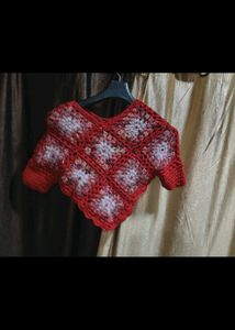 Handmade Crochet Granny Square poncho