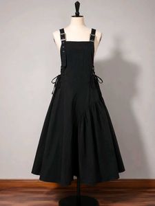 Black Buckled Strap Maxi Dress
