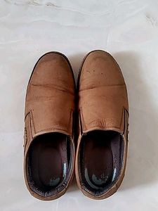 Men's Brown Leather Slip-On Shoes