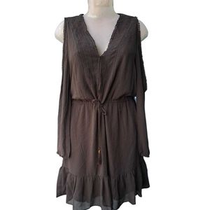 H&amp;M Chic Cold Shoulder Black Mini Dress