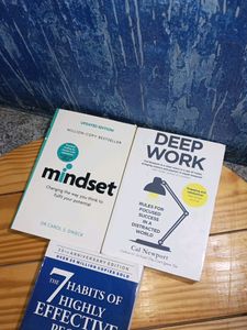 Mindset,Deep Work And 7 Habits Books Set