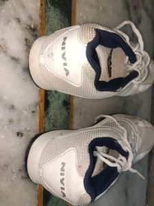White &amp; Navy Athletic Shoes