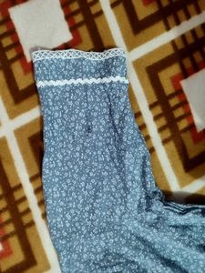 Light Blue Floral Print Kurta