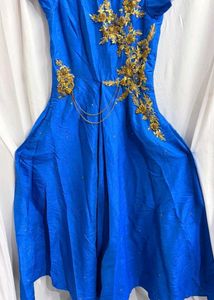 Royal Blue Embroidered Gown
