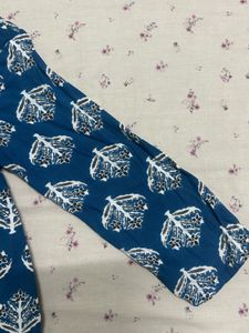 Blue Leaf Print Kurta
