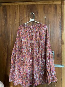 Floral Print Peasant Blouse