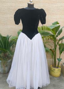 Elegant Black &amp; White Tulle Gown