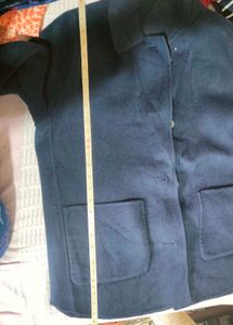 Navy Blue Wool Coat