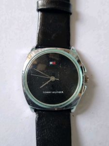 Tommy Hilfiger Black Leather Strap Watch
