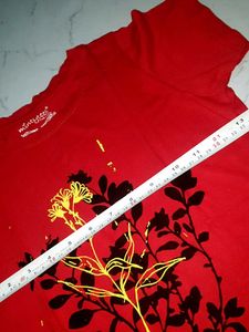 Red "Let It Be" Graphic Tee 10" 12 y