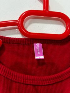 Red "Summer Time Hawaii" Crop Top
