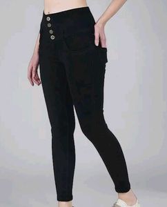High-Waist Black Skinny Jeans