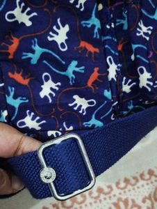 Kipling Blue Monkey Print Shoulder Bag