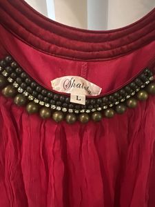 Chic deep pink Beaded Halter Dress