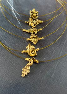 Handmade Gold Religious Pendant Necklace Set of 6