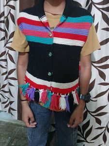 Boho Knitted Vest with Tassels