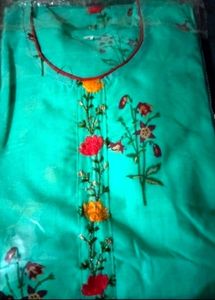 Aqua Blue Floral Kurta