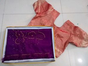 Party Wear Saree With Thread Work Nd Branasi Blous