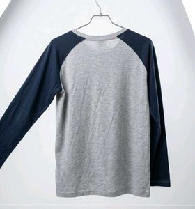 Grey & Navy Baseball Tee