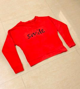 Red "Smile" Graphic Sweatshirt 📍Free Delivery