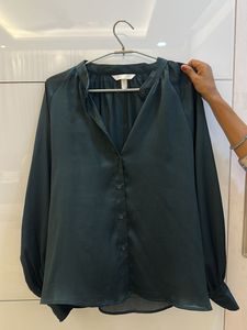 Elegant Green Satin Blouse