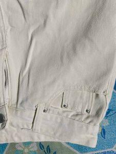 Cream Wide Leg Jeans