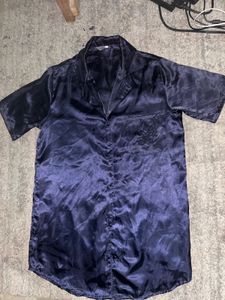 Silky Satin Navy Blue Mix &amp; Match SleepwearSet (An