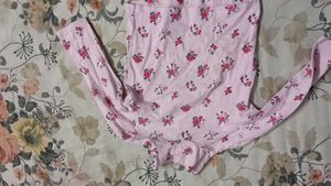 Pink Floral Turtleneck T-Shirt