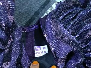Girls Purple Sequin Party Dress