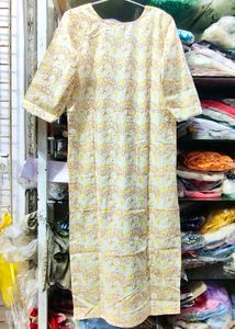 Elegant Yellow Printed Kurta Set