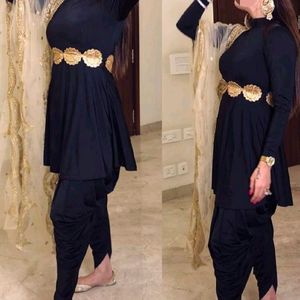 Peplum Shirt with Dhoti Bottom - SUIT SET