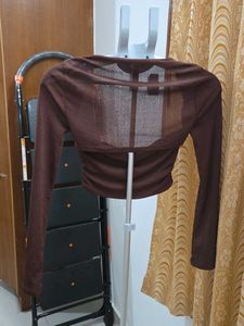 Nuon(Westside) Chic Brown Long Sleeve Cropped To