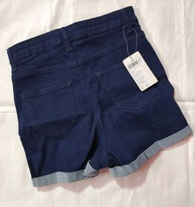 Dark Blue Denim Shorts