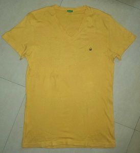Authentic UCB Men's Yellow V-Neck T-Shirt