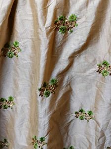 Green Embroidered Silk Blouse and skirt