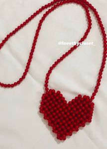 Mini Heart Beaded Bag