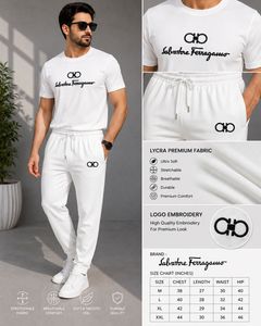 Salvatore Ferragamo Black T-Shirt &amp; Joggers Set