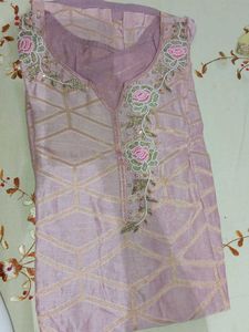 Embroidered Pink Kurta
