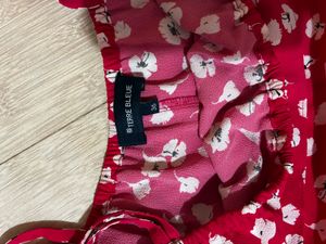 Hot rose Floral Cold Shoulder Dress