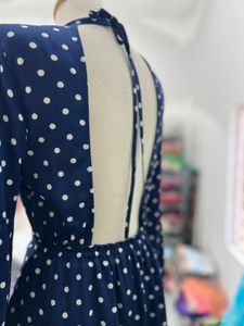 Chic Navy Polka Dot Dress